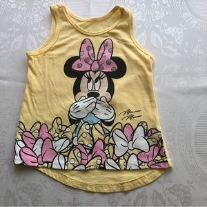 Disney Minnie Mouse Graphics Yellow Tank-Top Girls Size 5-6Y Sleeveless Shirt